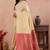 off white golden zari work banarasi traditional saree with contrast blouse