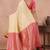 off white golden zari work banarasi traditional saree with contrast blouse