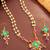 Gold plated double layered pearl necklace with floral accents