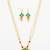 Gold plated double layered pearl necklace with floral accents