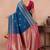 royal blue golden zari work banarasi traditional saree with contrast blouse