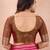 rani pink golden zari work banarasi traditional saree with contrast blouse