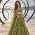 DARK LEAF GREEN NET THREAD WITH ZARI AND SEQUINCE WORK FESTIVE LEHENGA CHOLI SET FOR WOMEN'S