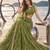 DARK LEAF GREEN NET THREAD WITH ZARI AND SEQUINCE WORK FESTIVE LEHENGA CHOLI SET FOR WOMEN'S