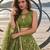 DARK LEAF GREEN NET THREAD WITH ZARI AND SEQUINCE WORK FESTIVE LEHENGA CHOLI SET FOR WOMEN'S