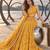 MUSTARD YELLOW NET THREAD WITH ZARI AND SEQUINCE WORK FESTIVE LEHENGA CHOLI SET FOR WOMEN'S