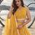 MUSTARD YELLOW NET THREAD WITH ZARI AND SEQUINCE WORK FESTIVE LEHENGA CHOLI SET FOR WOMEN'S