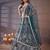 Shiny Blue Thread Work Net Sangeet Wear Lehenga Choli With Dupatta