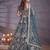 Shiny Blue Thread Work Net Sangeet Wear Lehenga Choli With Dupatta