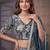 Shiny Blue Thread Work Net Sangeet Wear Lehenga Choli With Dupatta