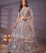 Fantastic Lavender Sequins Net Engagement Wear Lehenga Choli