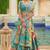 Turquoise Print Stones & Sequins Na Semi Stitched Lehenga Set