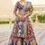 Blue Print Stones & Sequins Na Semi Stitched Lehenga Set