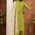 Parrot green marina silk kurti pant dupatta set