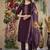 Wine roman silk kurti pant dupatta set