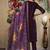 Wine roman silk kurti pant dupatta set