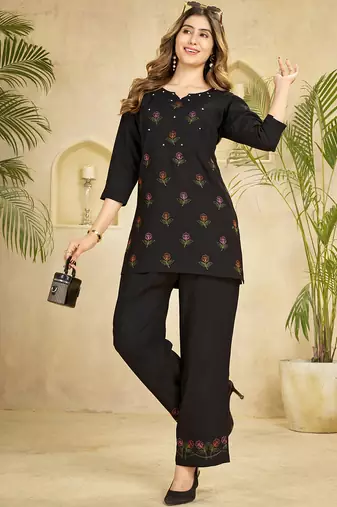 Black heavy rayon co-ords set
