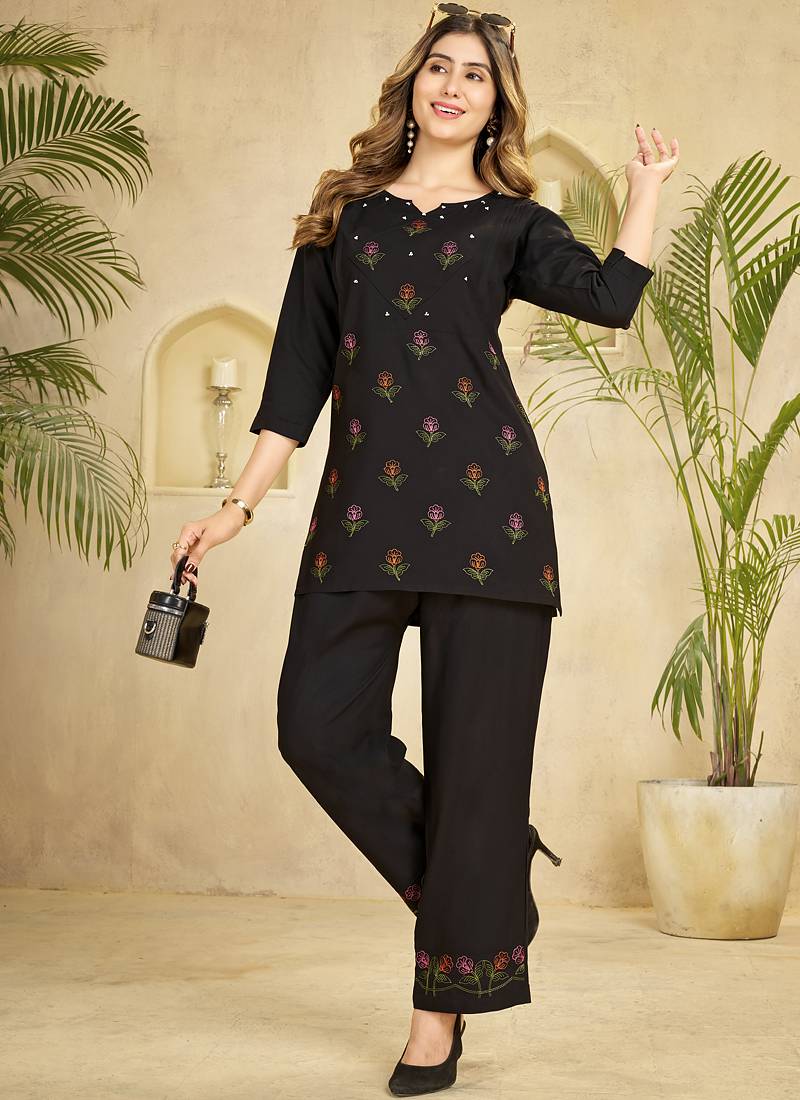 Black heavy rayon co-ords set