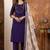 Purple marina silk kurti pant dupatta set