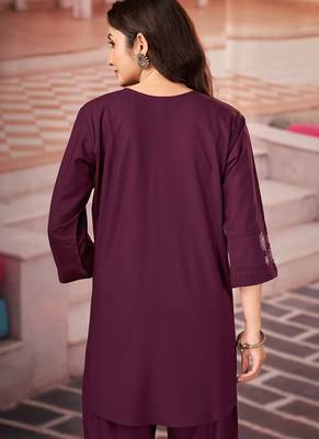 Wine heavy rayon co-ords set 2