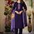 Purple roman silk kurti pant dupatta set