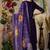 Purple roman silk kurti pant dupatta set