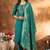Rama green marina silk kurti pant dupatta set