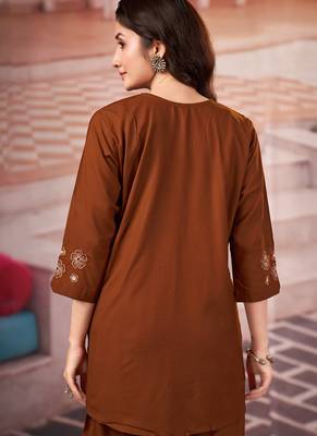 Coffee heavy rayon co-ords set 2