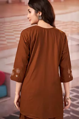 Coffee heavy rayon co-ords set