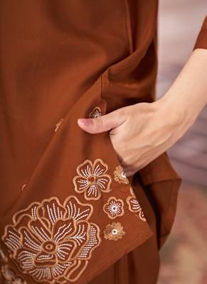 Coffee heavy rayon co-ords set 3