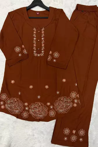 Coffee heavy rayon co-ords set