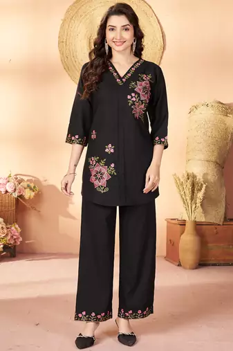 Black heavy rayon co-ords set