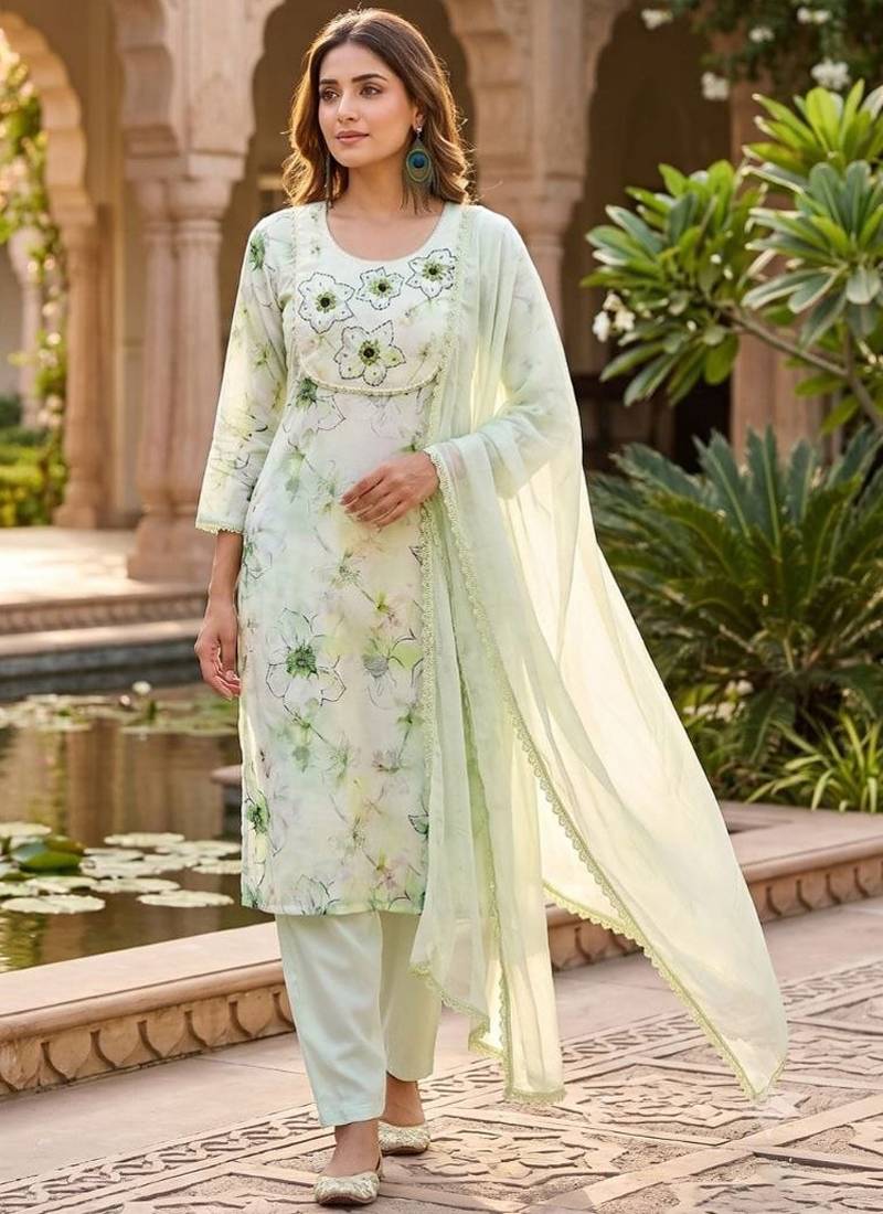 Pista pure linen cotton kurti pent dupatta