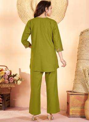 Mehendi heavy rayon co-ords set 2