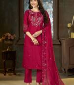 Pink marina silk kurti pent dupatta