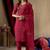 Pink roman silk kurti pant dupatta set