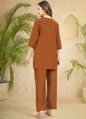 Coffee heavy rayon co-ords set 2