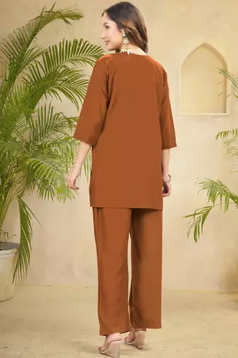 Coffee heavy rayon co-ords set