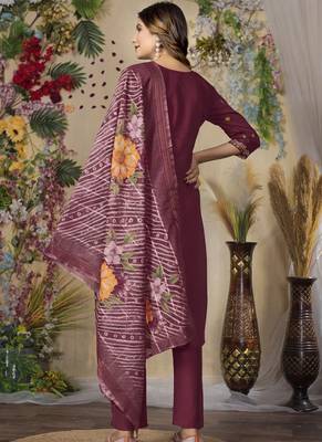 Cerisw roman silk kurti pant dupatta set 2