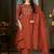 Rust marina silk kurti pent dupatta