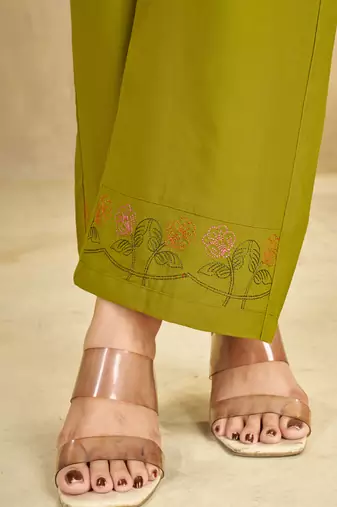 Mehendi heavy rayon co-ords set