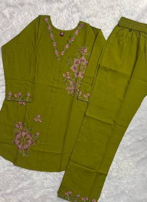 Mehendi heavy rayon co-ords set 4