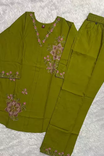 Mehendi heavy rayon co-ords set