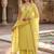 Light yellow pure mul chanderi with embroidery work kurti pent dupatta