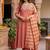 Dark peach premium mull chanderi kurti pent dupatta