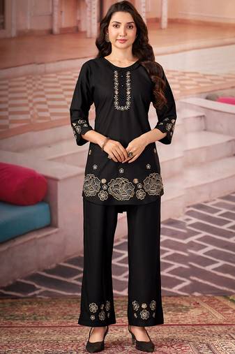 Black heavy rayon co-ords set