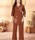 Coffee heavy rayon co-ords set