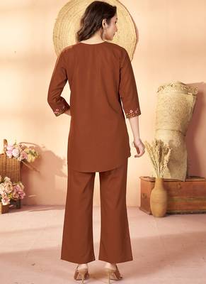Coffee heavy rayon co-ords set 2
