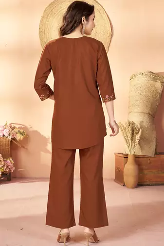 Coffee heavy rayon co-ords set