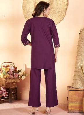 Wine heavy rayon co-ords set 2